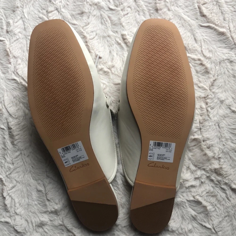Clarks Leather Pure2 Trim Comfort Flats Slides